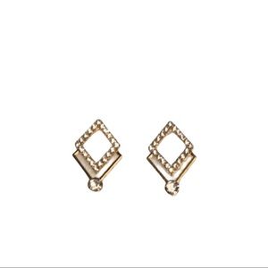14K Gold Plated Diamond Shape Earrings